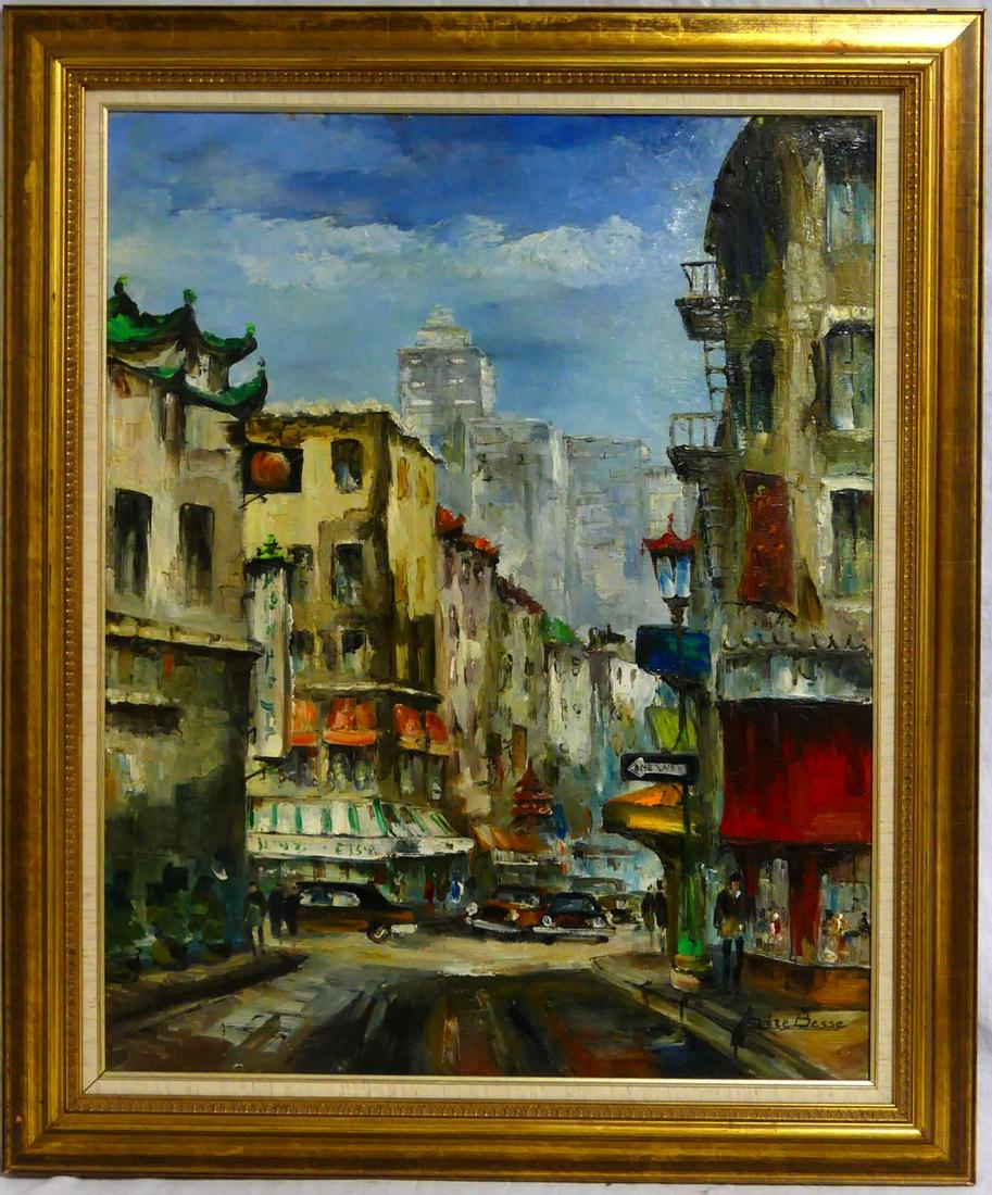 ANDRE BESSE 'CHINATOWN SAN FRANCISCO' OIL / CANVAS (1 of 4)