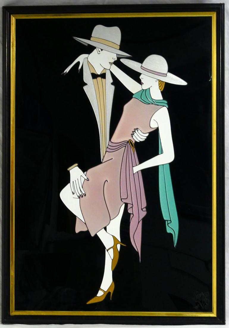 ART DECO DANCERS PLAQUE SIGNED (1 of 4)