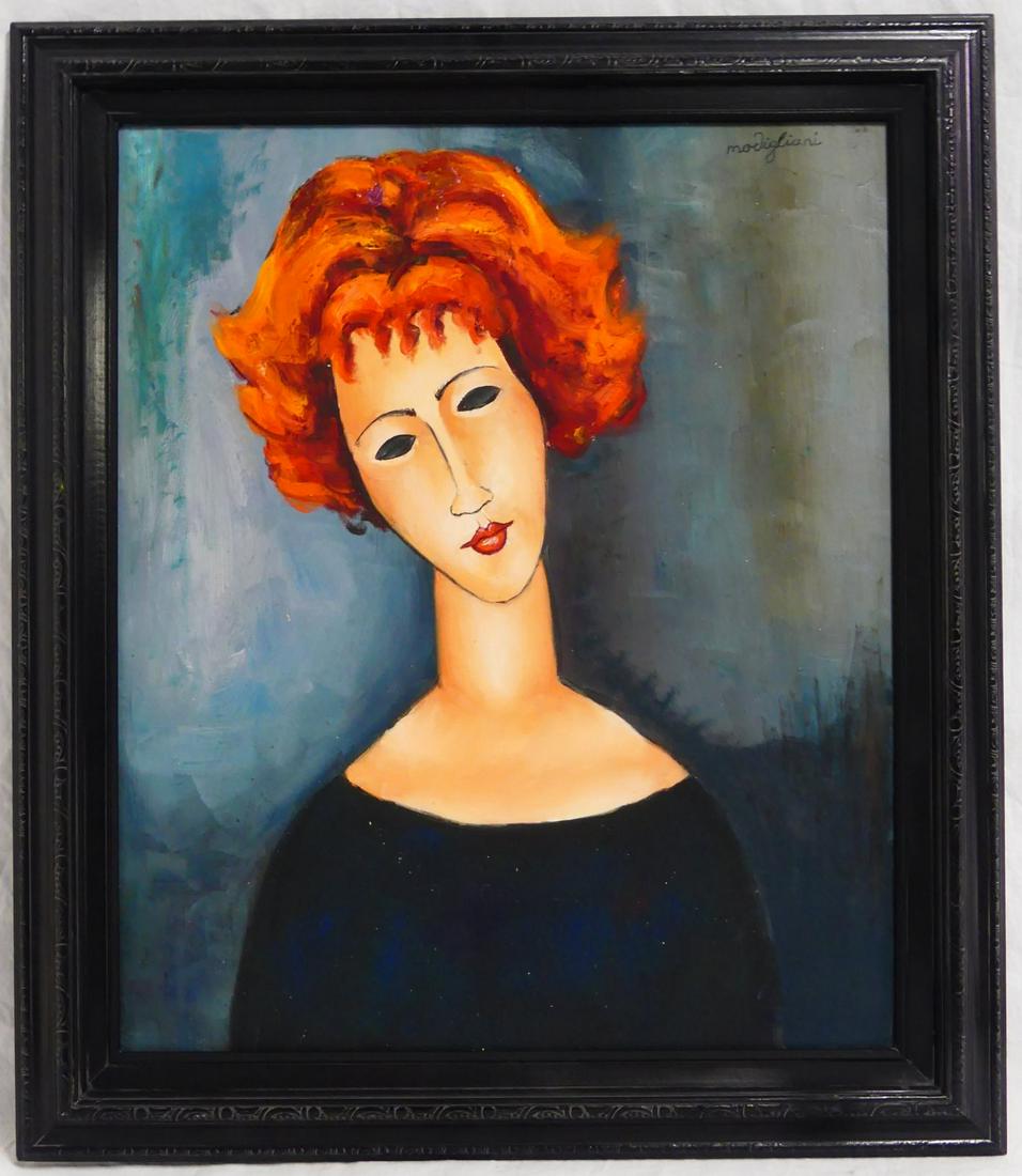 AFTER AMEDEO MODIGLIANI OIL PAINTING ON CANVAS (1 of 4)
