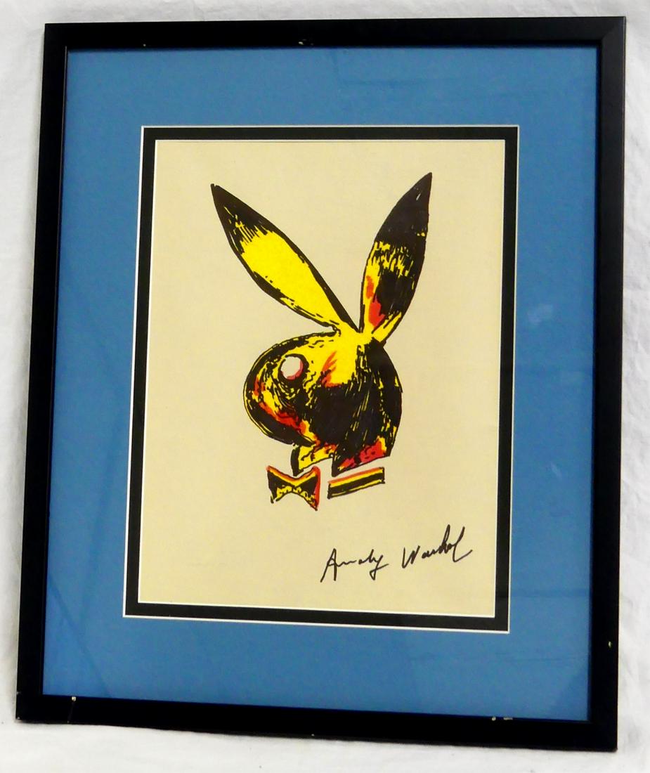 AFTER ANDY WARHOL 'PLAYBOY BUNNY' MARKER DRAWING (1 of 7)