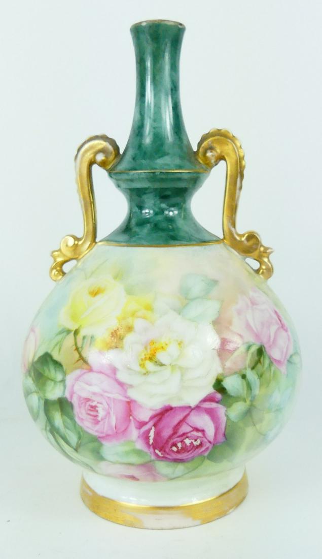 MARTIAL REDON LIMOGES HANDLED PORCELAIN VASE (1 of 5)