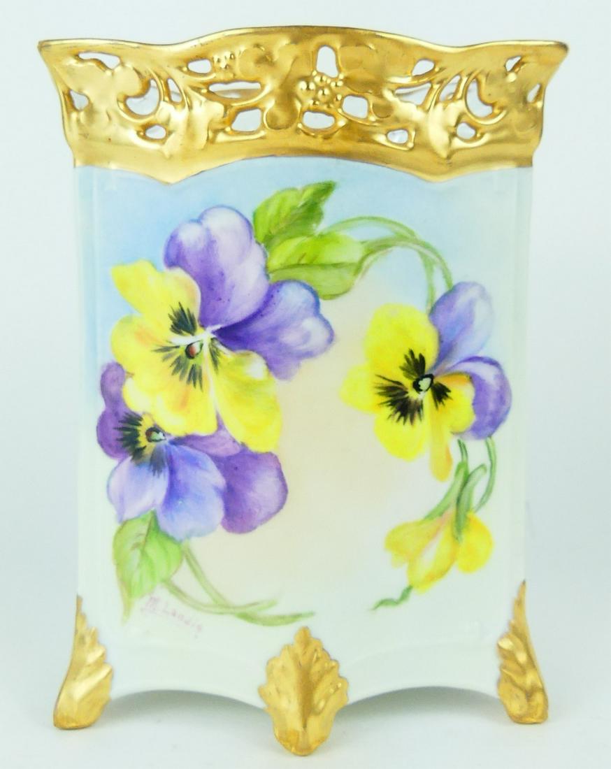 GERMAN GILT FLORAL PORCELAIN PLANTER (1 of 6)