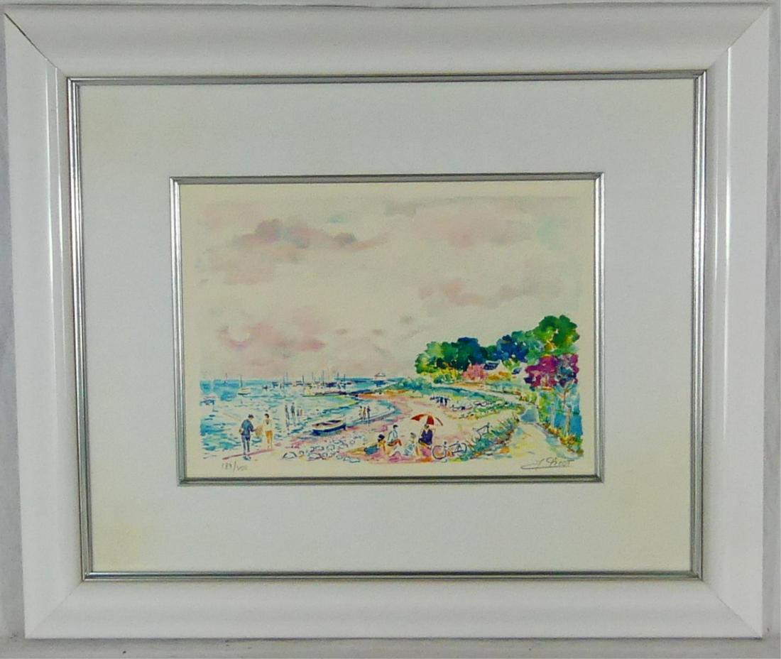 JEAN-CLAUDE PICOT LITHOGRAPH OF BEACH SCENE (1 of 5)
