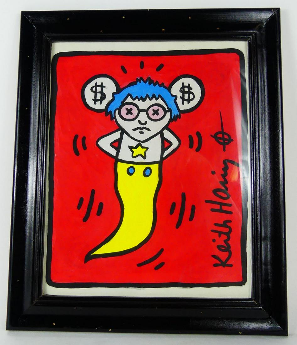 ANDY MOUSE MIXED MEDIA ON PAPER AFTER KEITH HARING (1 of 4)