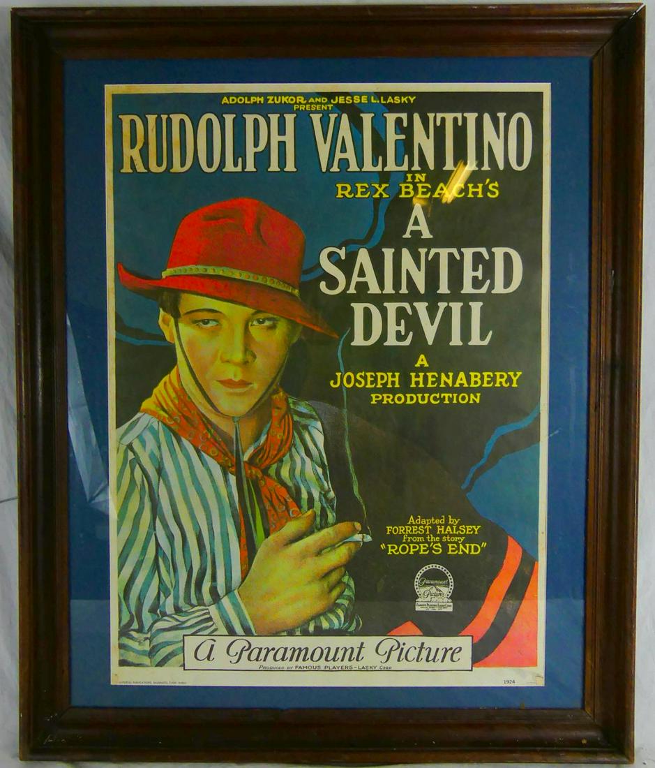 RUDOLPH VALENTINO 'A SAINTED DEVIL' MOVIE POSTER (1 of 5)