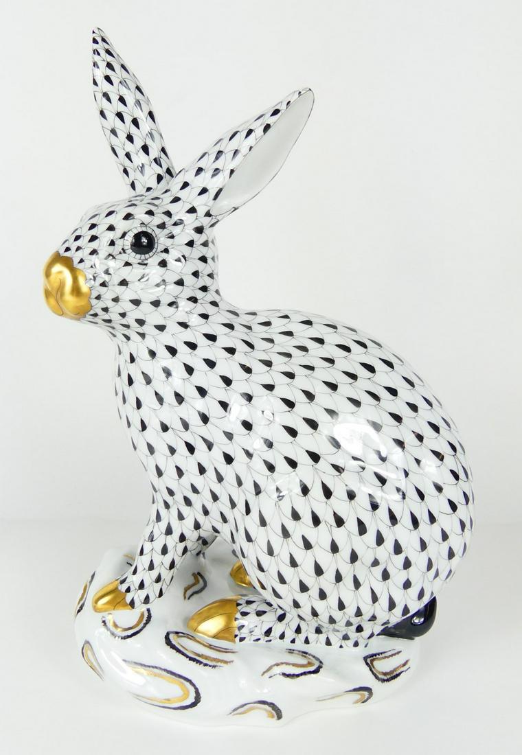 HEREND FISHNET PORCELAIN BIG RABBIT (1 of 6)