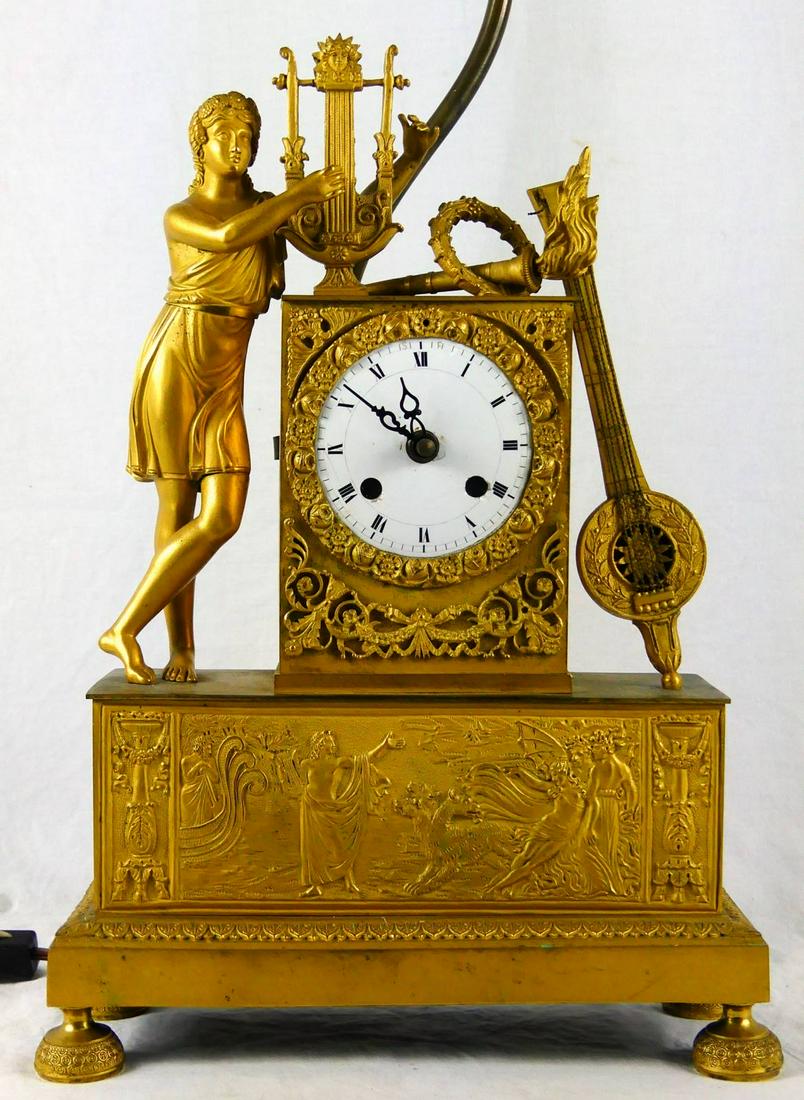 ANTIQUE FRENCH ORMOLU MANTEL CLOCK (1 of 7)