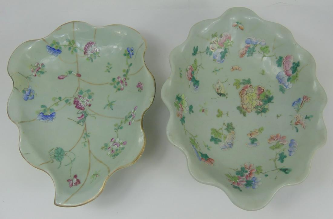 2pc CHINESE ENAMELED CELADON PORCELAIN BOWLS (1 of 9)
