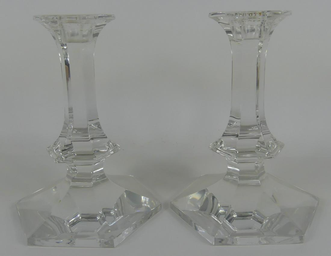 PR VAL ST LAMBERT CRYSTAL CANDLESTICK HOLDERS (1 of 6)