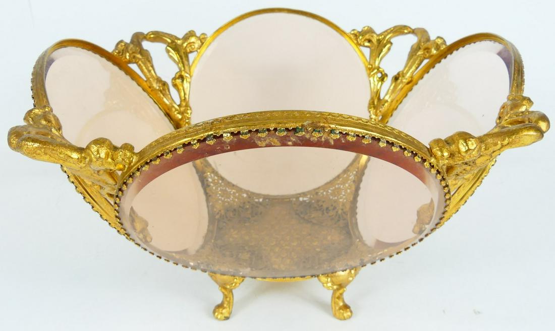 ORMOLU MOUNTED GLASS CENTERPIECE BOWL (1 of 8)