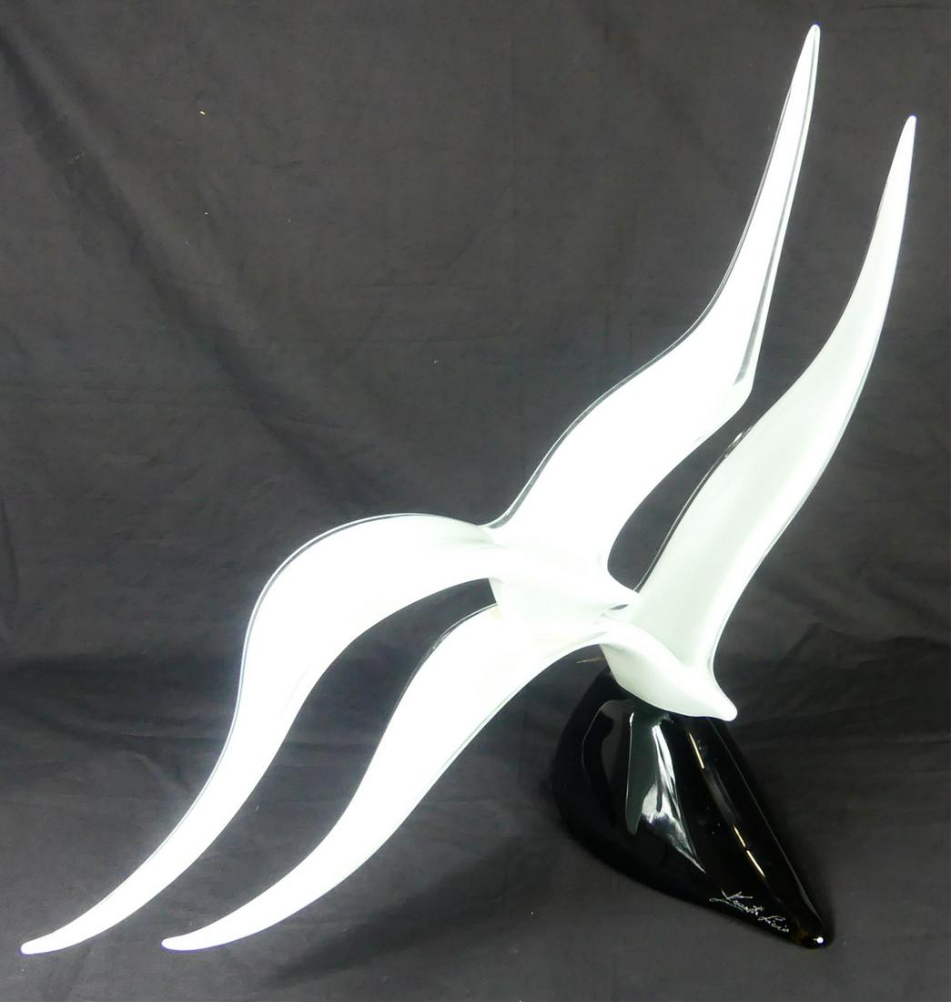 LICIO ZANETTI MURANO GLASS DOUBLE BIRD SCULPTURE (1 of 9)