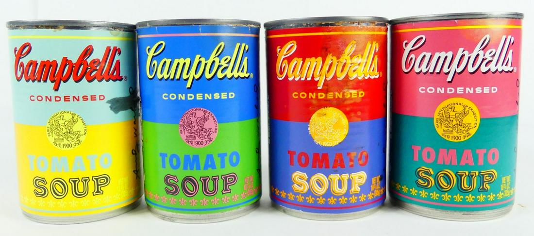 4pc ANDY WARHOL CAMPBELLS SOUP CANS 50th ANNIV (1 of 6)
