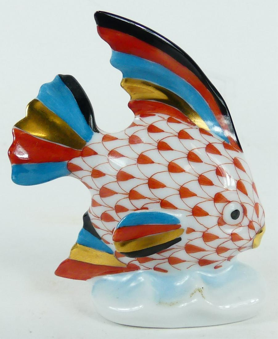 HEREND FISHNET PORCELAIN FISH FIGURINE (1 of 7)