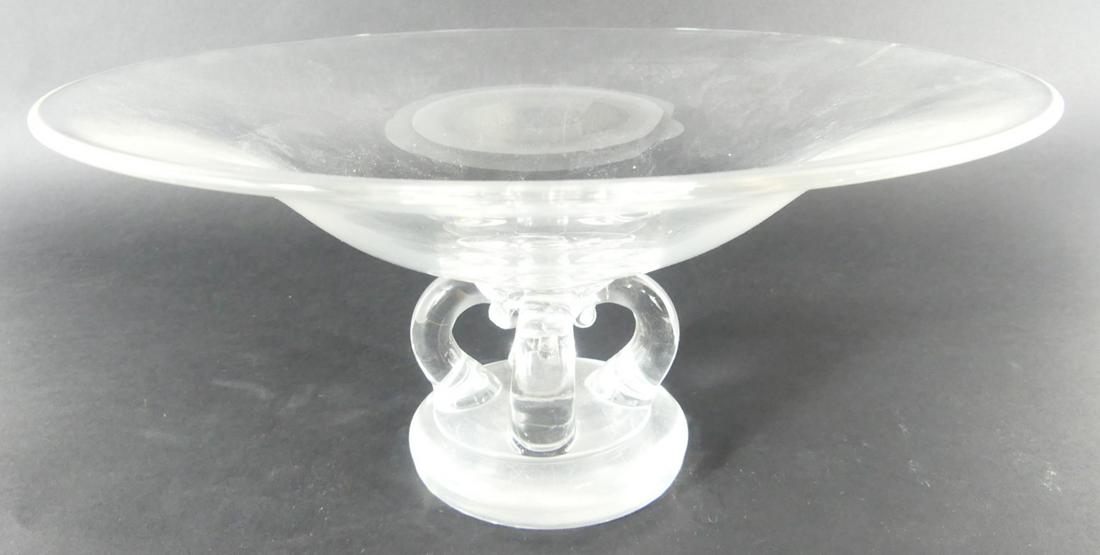 STEUBEN CRYSTAL SCROLL FOOTED CENTERPIECE BOWL (1 of 7)