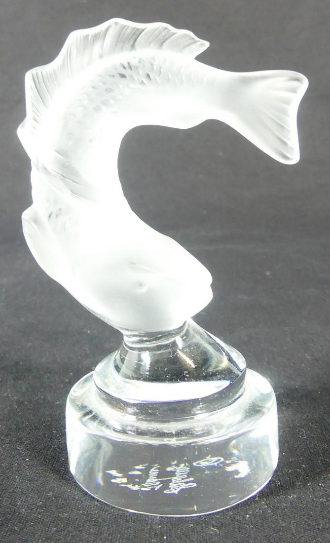 LALIQUE LEAPING GOUJON FISH CRYSTAL PAPERWEIGHT (1 of 6)