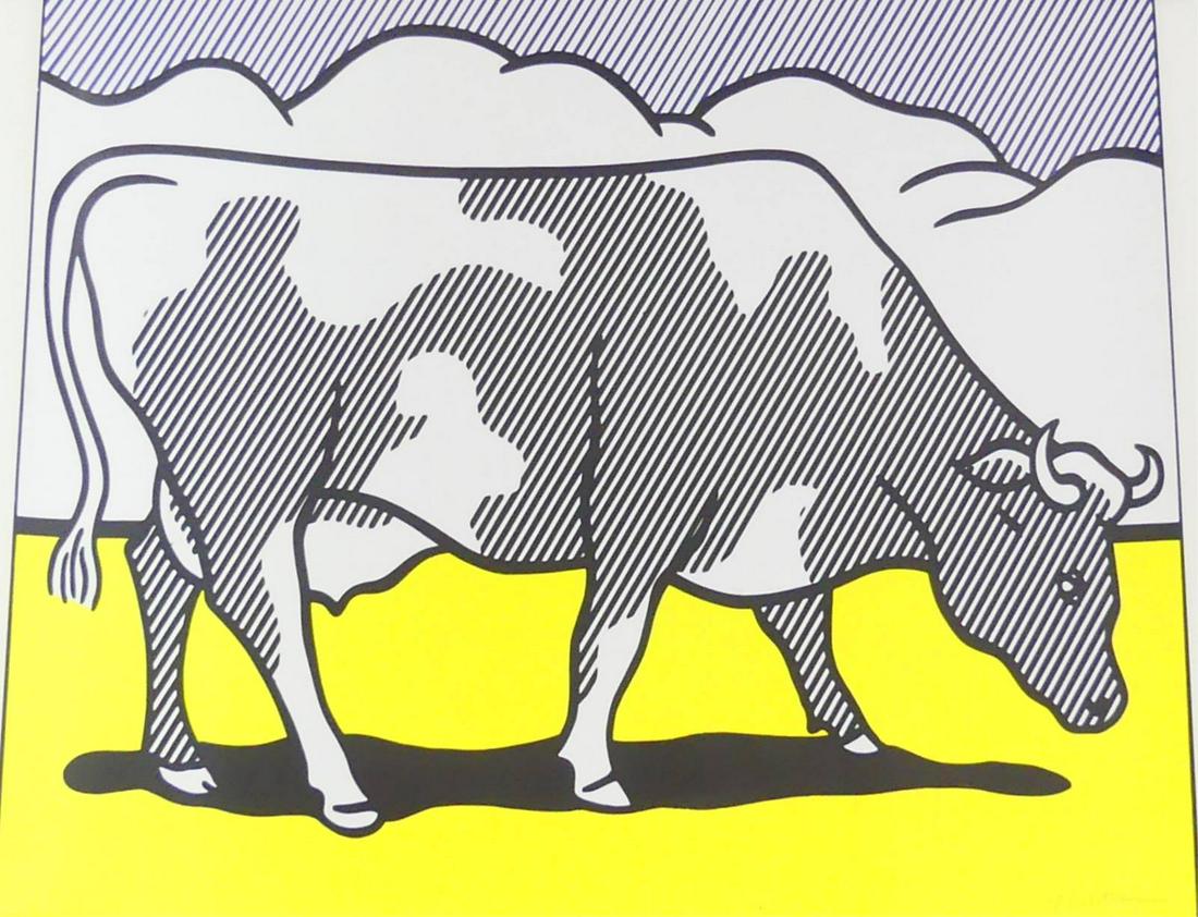 ROY LICHTENSTEIN 'COW GOING ABSTRACT' LITHOGRAPH (1 of 4)