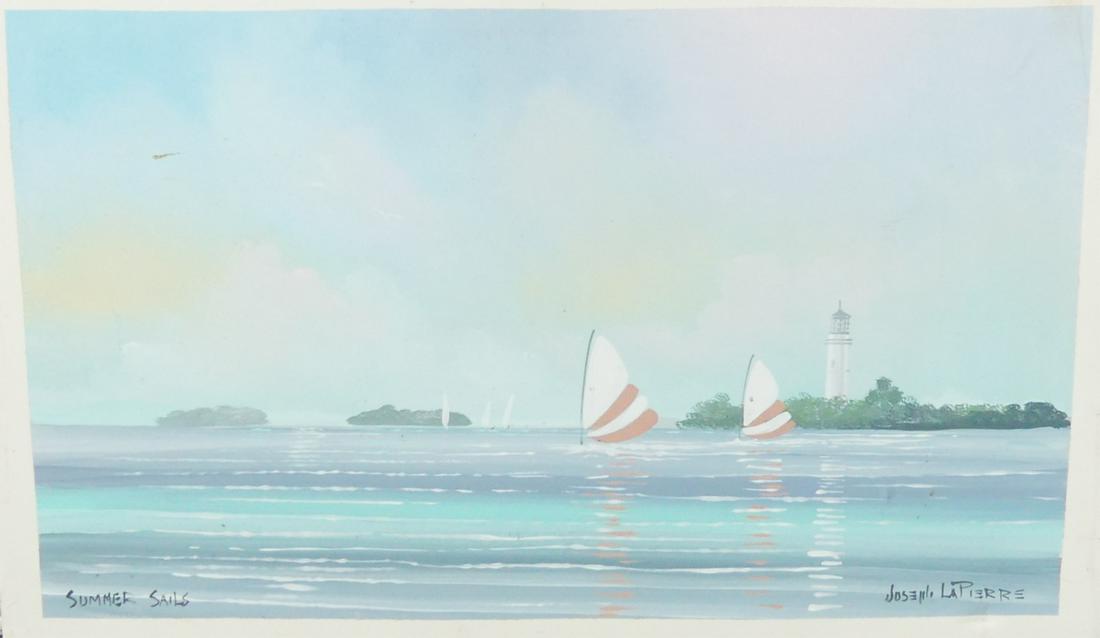 JOSEPH LAPIERRE 'SUMMER SAILS' ACRYLIC ON CANVAS (1 of 5)