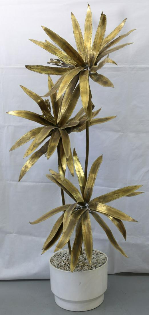 MID-CENTURY BRASS PALM TREE FLOOR SCULPTURE (1 of 10)