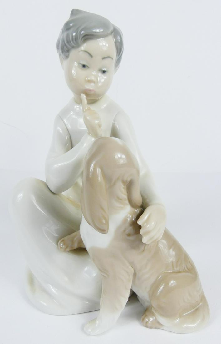 LLADRO 'BOY WITH DOG' PORCELAIN FIGURINE (1 of 6)