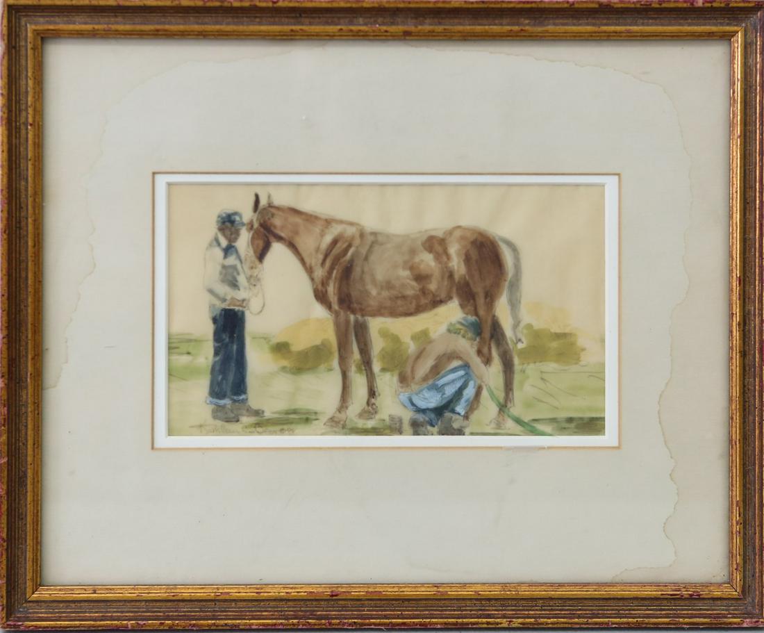 KATHLEEN C. BEER 'HORSE' WATERCOLOR ON PAPER (1 of 5)