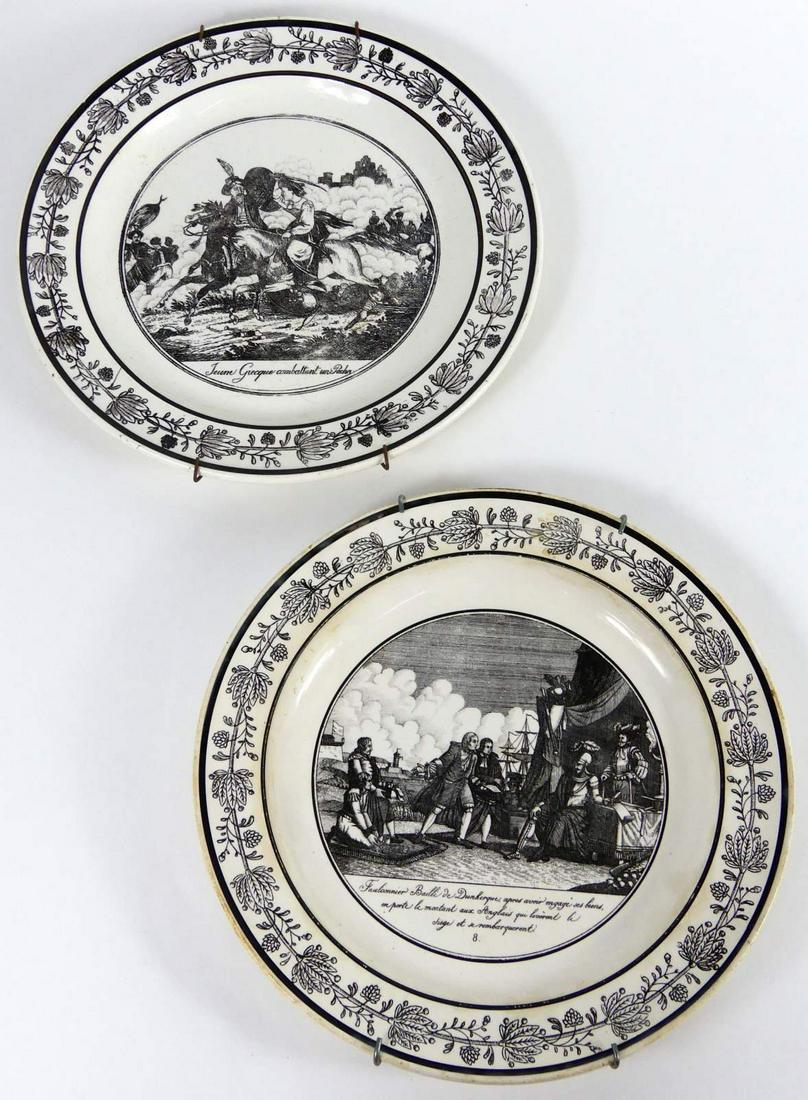 2pc P&H CHOISY CREAMWARE FAIENCE PLATES (1 of 5)