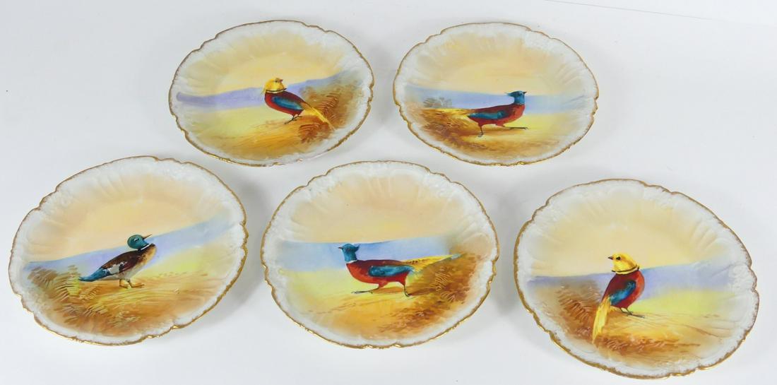 5pc LIMOGES PORCELAIN GAME BIRD PLATES (1 of 8)