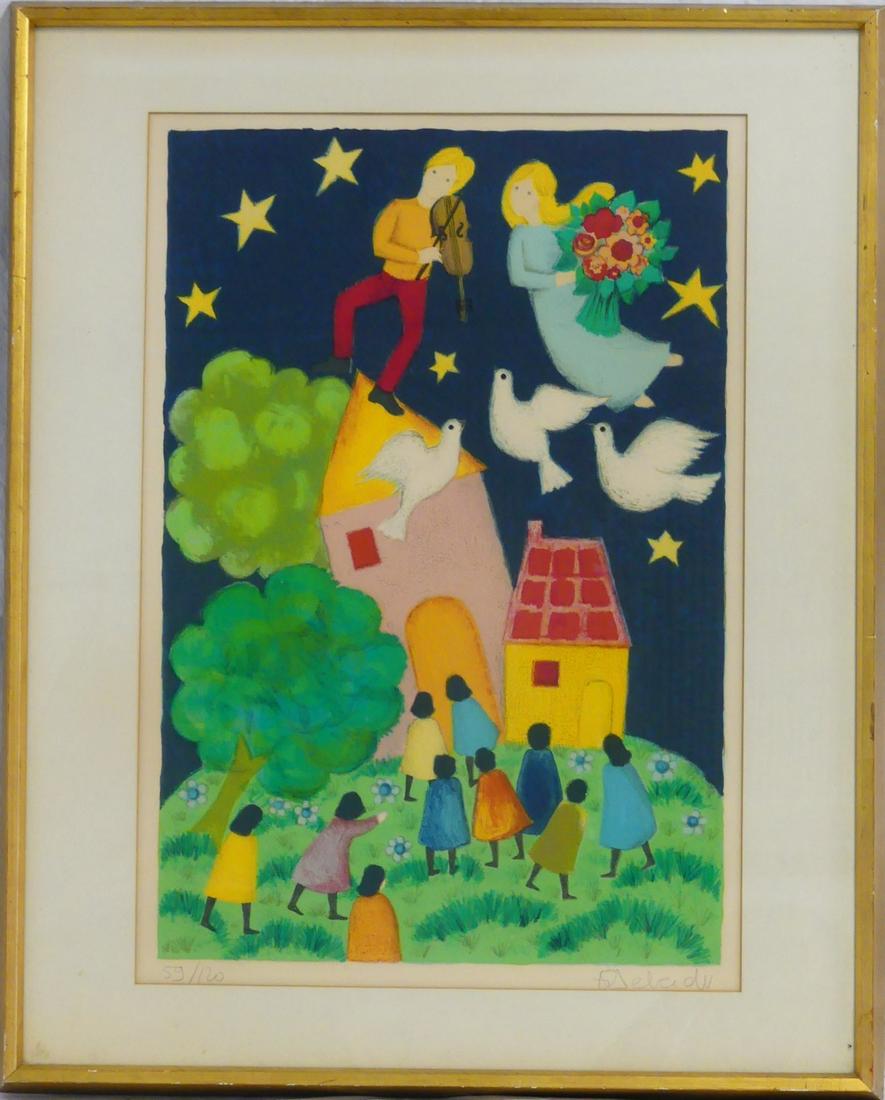 FRANCOISE DEBERDT 'FIDDLER ON THE ROOF' LITHOGRAPH (1 of 6)