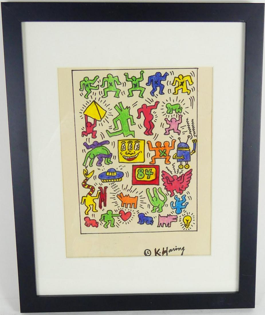 AFTER KEITH HARING 'FIGURES' DRAWING ON PAPER (1 of 6)