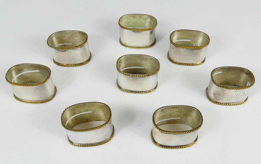8pc MEXICAN STERLING SILVER NAPKIN RINGS (1 of 5)