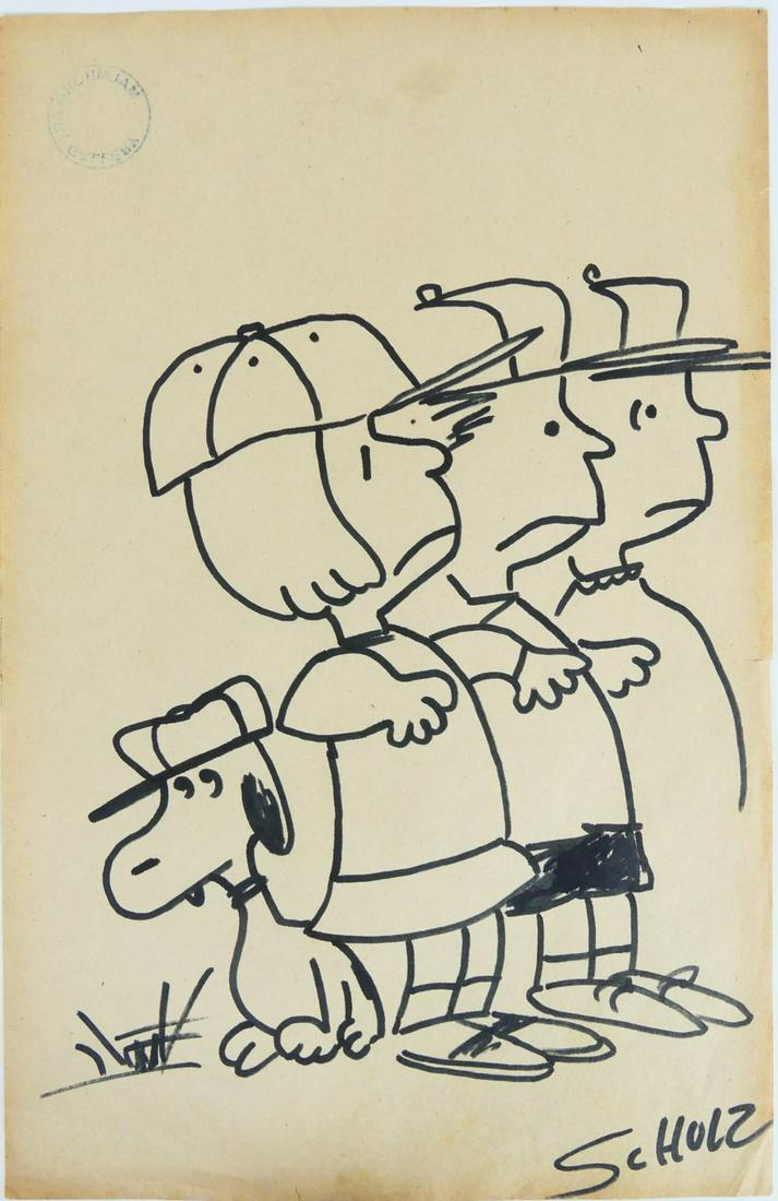 AFTER CHARLES SCHULZ 'PEANUTS' INK ON PAPER (1 of 5)