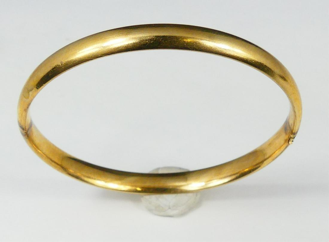 14kt YELLOW GOLD HINGED BANGLE BRACELET (1 of 4)