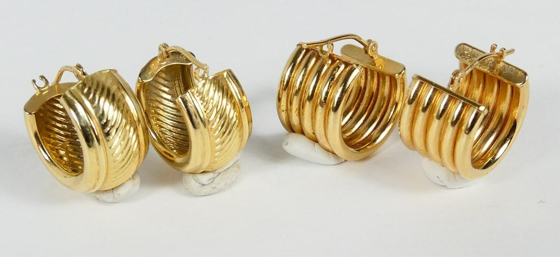 2pr 14kt YELLOW GOLD HUGGIE EARRINGS (1 of 3)