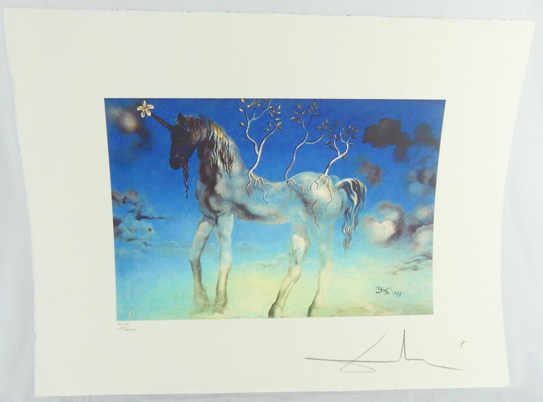 SALVADOR DALI 'L'UNICORN ALLEGRE' LITHOGRAPH (1 of 6)