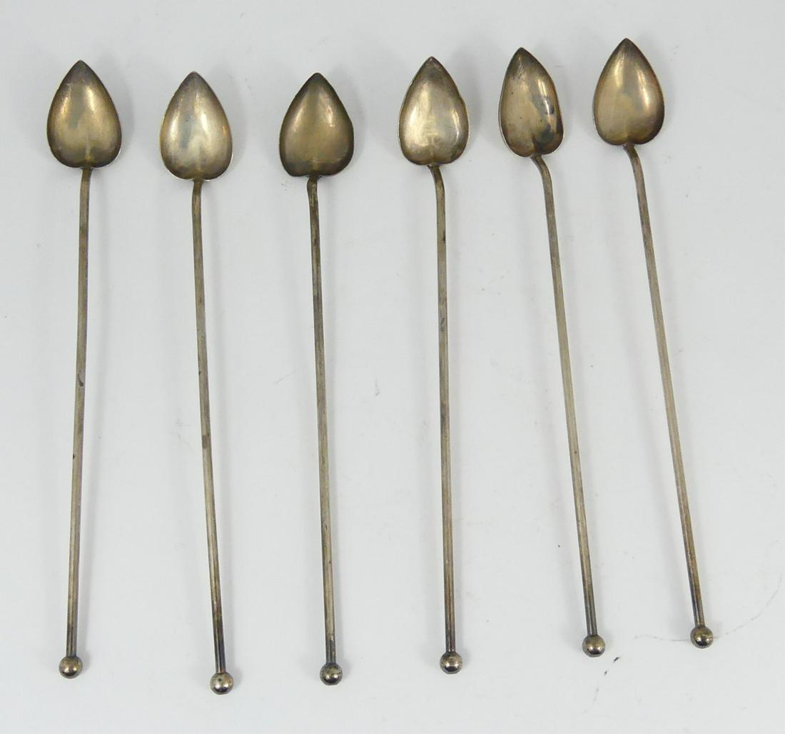 6pc GORHAM STERLING SILVER ICED TEASPOON STRAWS (1 of 5)