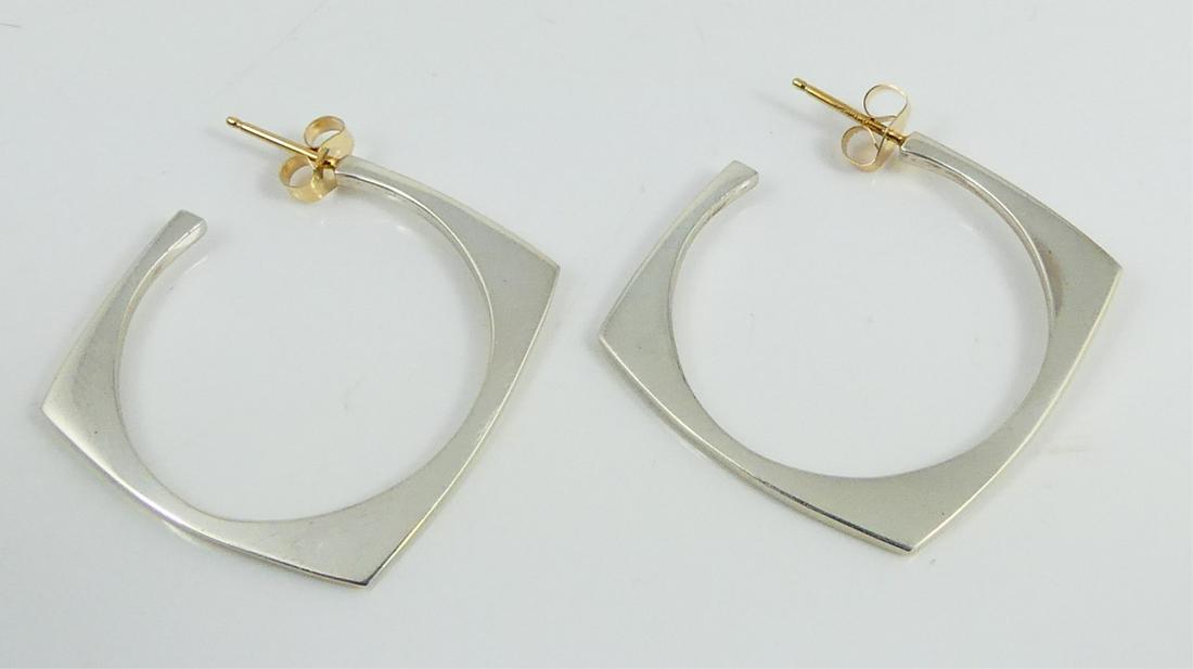 PR TIFFANY & CO STERLING 14kt YG SQUARE EARRINGS (1 of 3)
