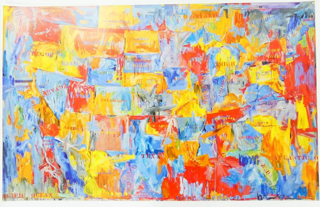 JASPER JOHNS 'MAP' OFFSET LITHOGRAPH (1 of 6)