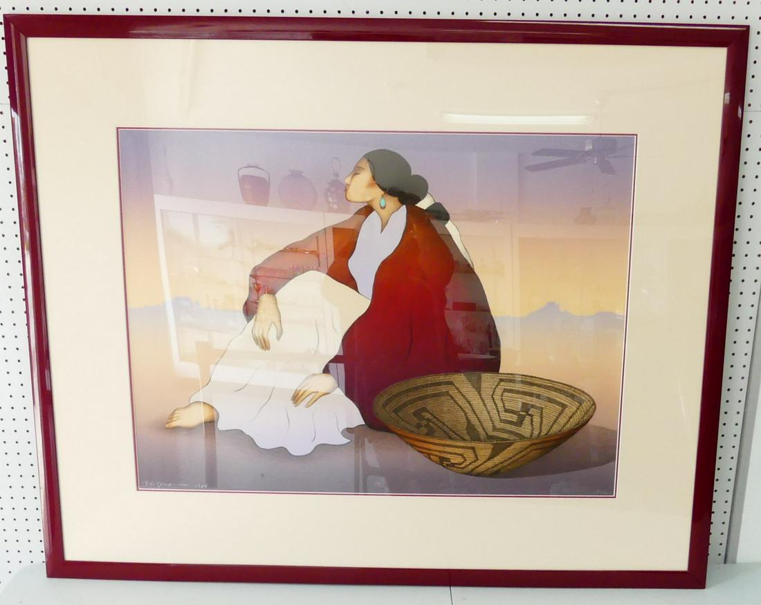 R.C. GORMAN 'WOMAN WITH PIMA BASKET' LITHOGRAPH (1 of 8)
