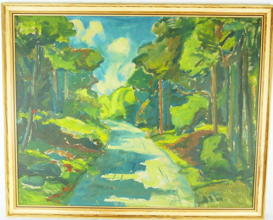 SVEND NIELDSON DANISH LANDSCAPE OIL ON CANVAS (1 of 7)