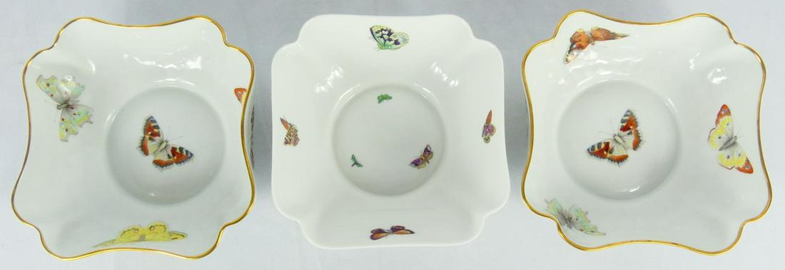 3pc LIMOGES BERNARDAUD PORCELAIN BUTTERFLY BOWLS (1 of 12)
