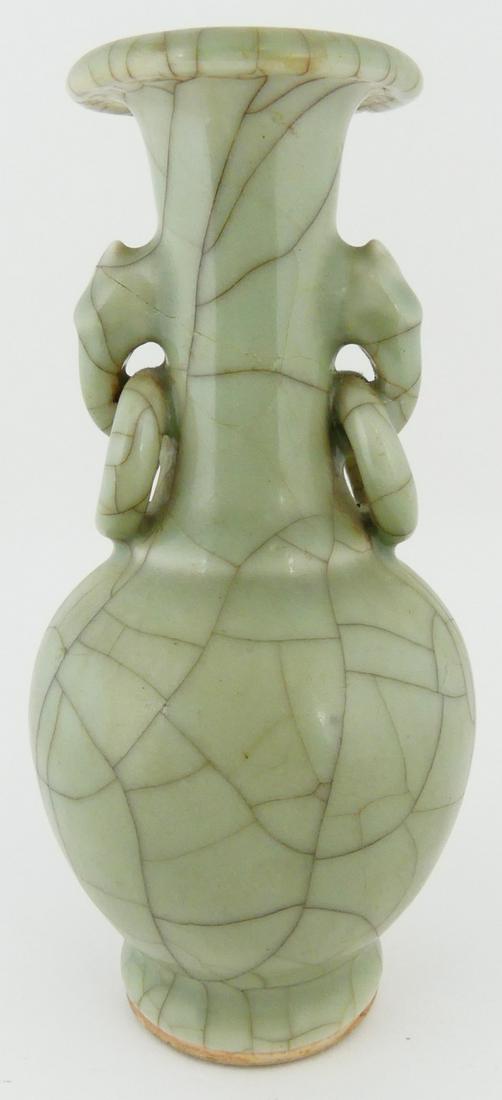 CHINESE CELADON PORCELAIN CRACKLE VASE REPUBLIC (1 of 8)