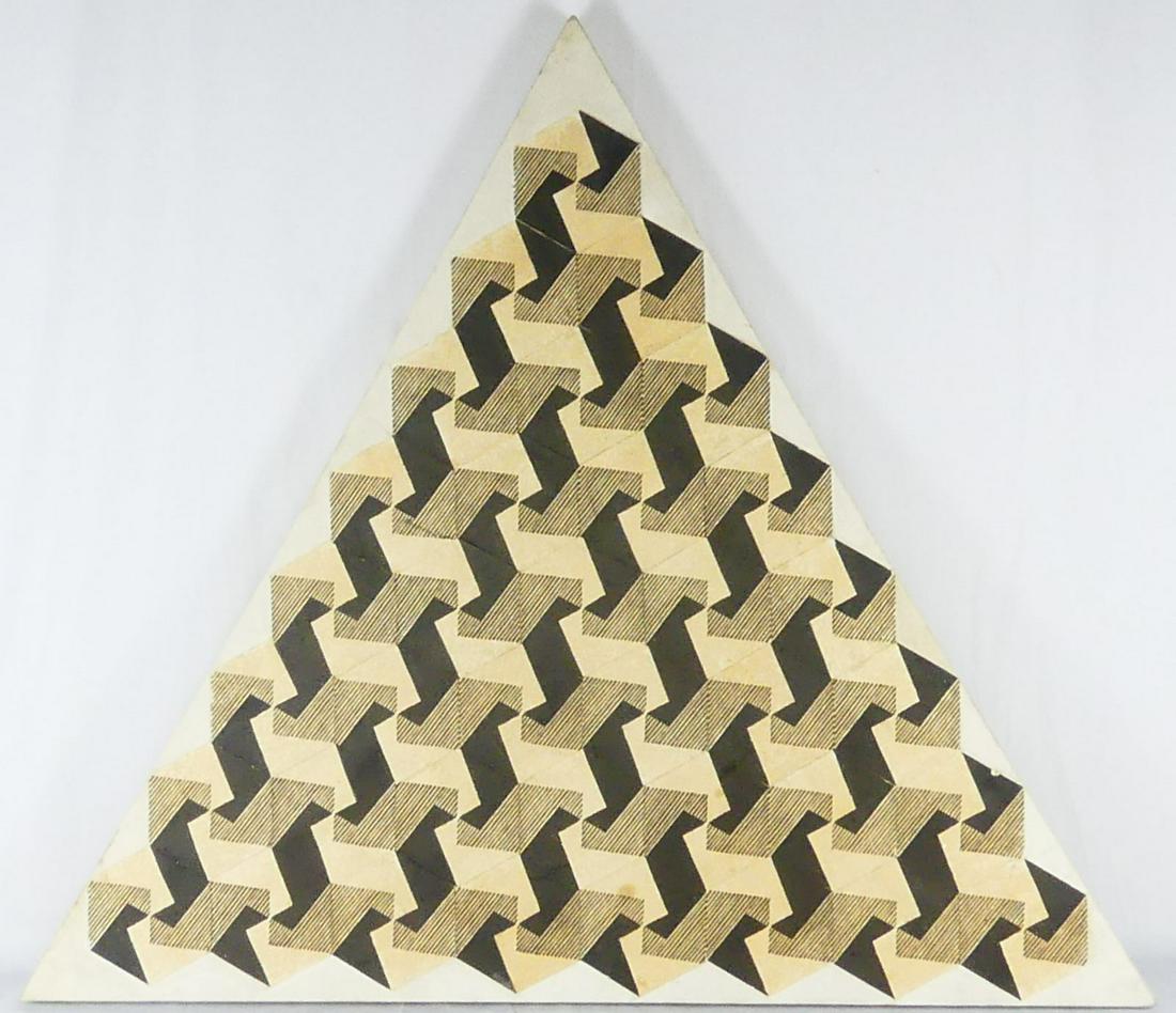 AMERICAN MID-CENTURY GEOMETIC PAINTING w COLLAGE (1 of 4)