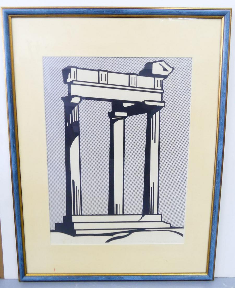 ROY LICHTENSTEIN 'TEMPLE' OFFSET LITHOGRAPH (1 of 7)
