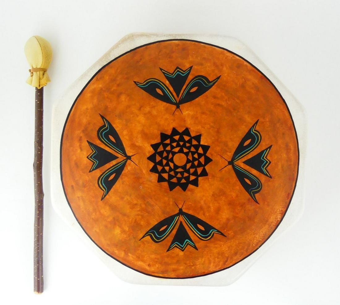 PHILLIP MARTINEZ TAOS PAINTED HIDE DRUM (1 of 5)