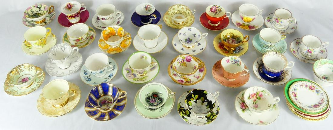 66pc PORCELAIN TEACUP & SAUCER COLLECTION (1 of 9)