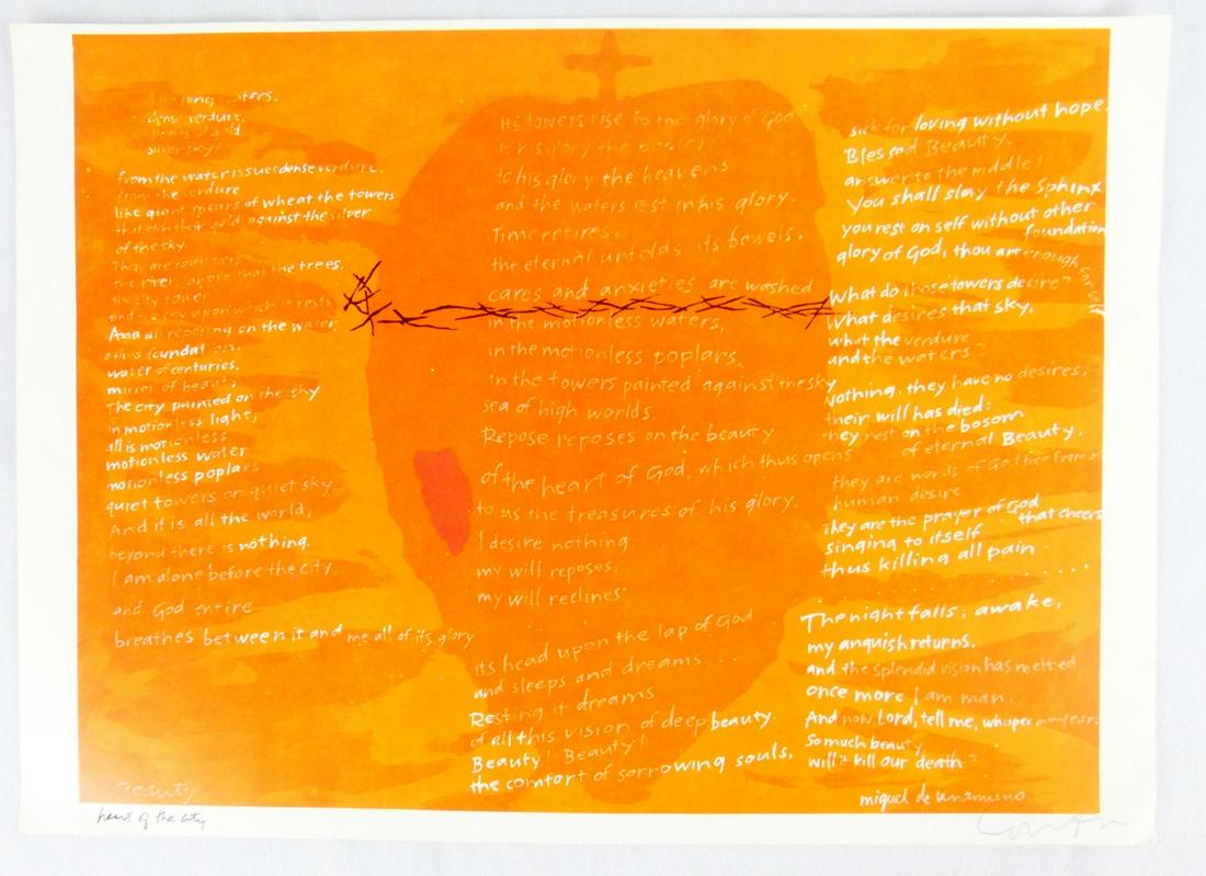 SISTER MARY CORITA KENT 'HEART OF THE CITY' LITHO (1 of 8)