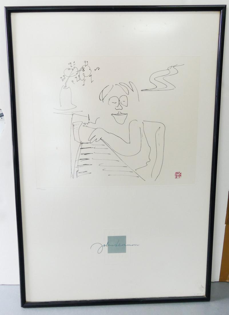 ジョンレノン　リトグラフ　美品　baby piano 巨大アート　ビートルズ John Lennon 'baby Grand' Lithograph