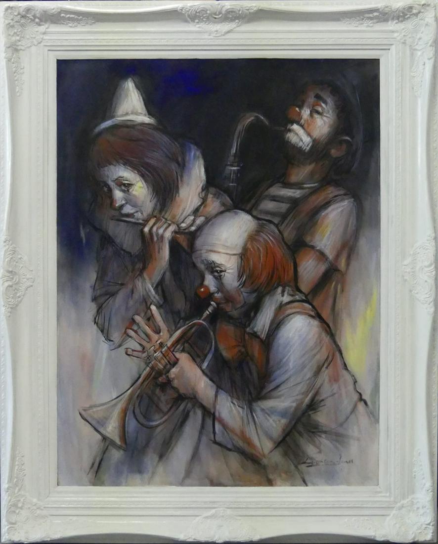 BARRY LEIGHTON JONES 'CLOWNS' OIL PAINTING (1 of 5)