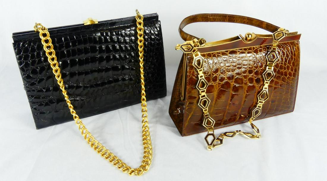 2pc VINTAGE ALLIGATOR HANDBAGS (1 of 2)
