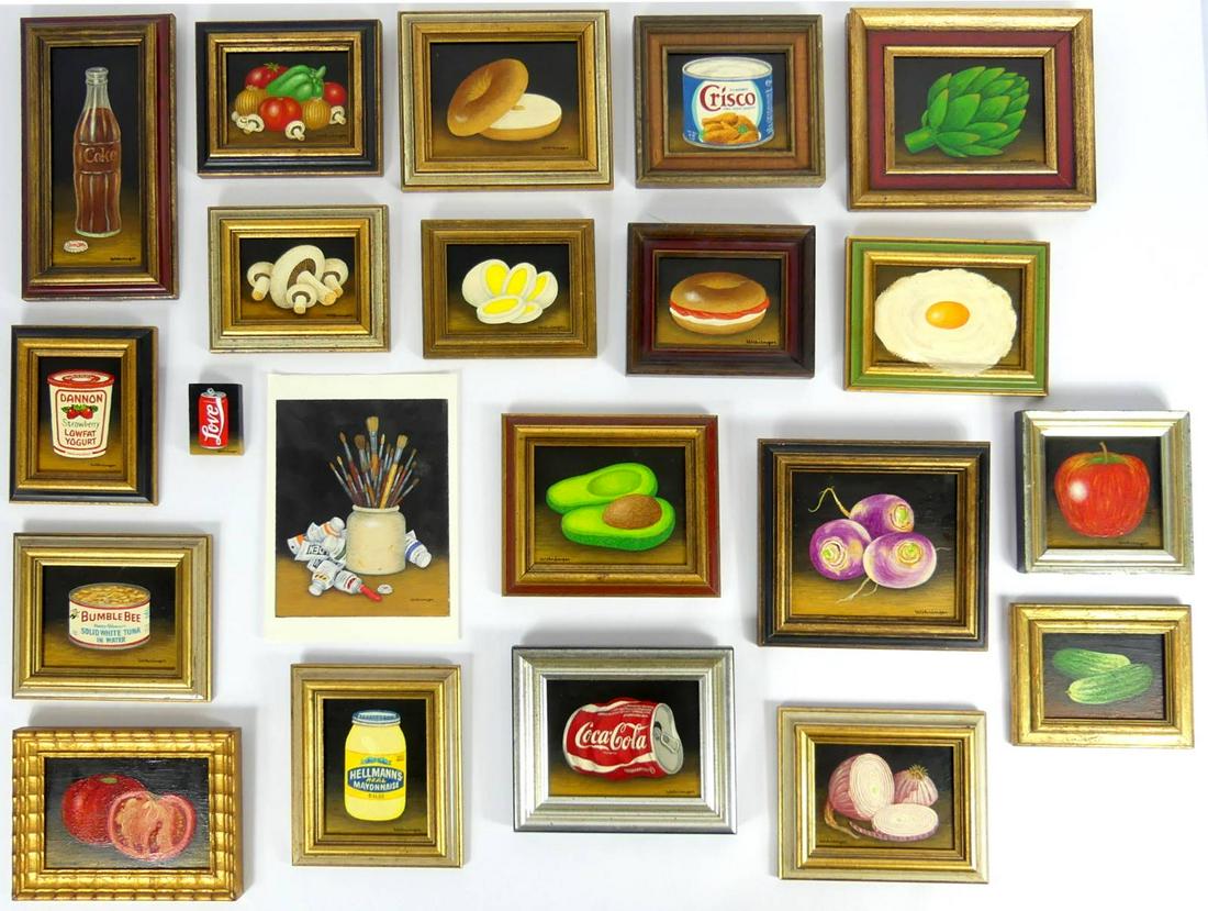 20pc CHARLES WEHRINGER MINIATURE PAINTINGS / BOARD (1 of 19)