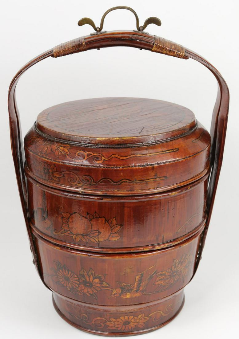 CHINESE LACQUERED STACKING BASKET (1 of 10)